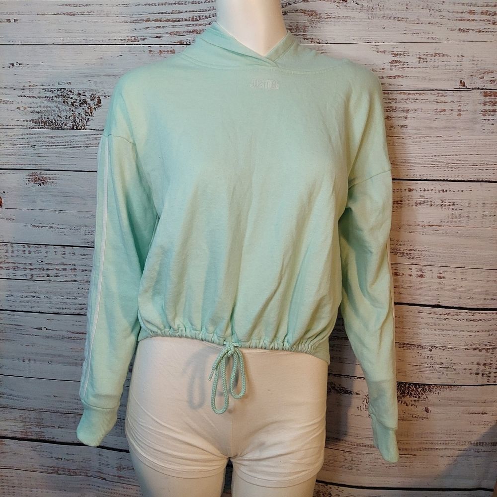 Kids Girls Pullover Short Cut Hoddie with Drawstring - Picture 2 of 11